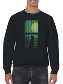 Cat Silhouette with Full Moon Men's Sweatshirt