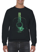 Vintage Distressed Guitar Design Men's Sweatshirt