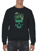 Floral Skull Crown Artwork Men's Sweatshirt