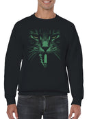 Smoking Cat Graphic Design Men's Sweatshirt