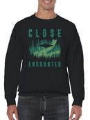 UFO Close Encounter Forest Design Men's Sweatshirt