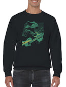 Dinosaur Rock Guitarist Vibes Men's Sweatshirt