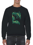 Roaring T-Rex Jungle Scene Men's Sweatshirt