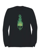 Fiery Green Skull Art Men's Sweatshirt