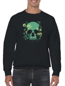 Floral Skull Grunge Art Men's Sweatshirt