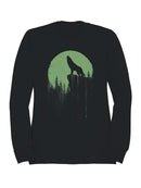 Moonlit Howling Wolf Silhouette Men's Sweatshirt
