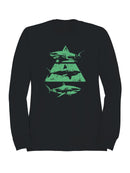 Retro Triangular Shark Graphic Men's Sweatshirt