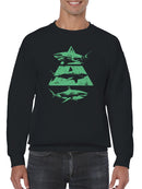 Retro Triangular Shark Graphic Men's Sweatshirt