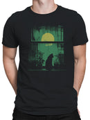 Moonlit Cat on Urban Windowsill Men's T-shirt