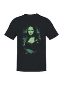 Neon Green Mona Lisa Print Men's T-shirt