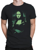 Neon Green Mona Lisa Print Men's T-shirt
