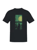 Cat Silhouette with Full Moon Men's T-shirt