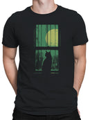Cat Silhouette with Full Moon Men's T-shirt