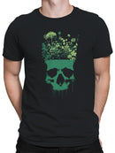 Floral Skull Crown Artwork Men's T-shirt