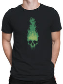 Fiery Green Skull Art Men's T-shirt