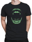 Neon Vampire Fang Design Men's T-shirt