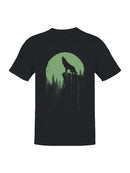 Moonlit Howling Wolf Silhouette Men's T-shirt
