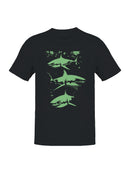 Fierce Green Shark Trio Men's T-shirt