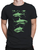 Fierce Green Shark Trio Men's T-shirt