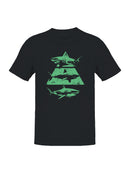 Retro Triangular Shark Graphic Men's T-shirt