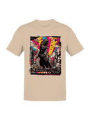 Neon T-Rex Invades the City Pop Art Men's T-shirt