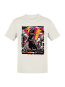 Neon T-Rex Invades the City Pop Art Men's T-shirt