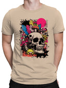 Psychedelic Skull with Crystals and Frog Men's T-shirt