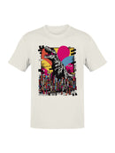Neon Dinosaur Attack in Tokyo City Men's T-shirt