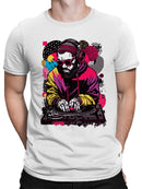 Retro Neon DJ Mixer Urban Art Men's T-shirt