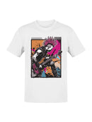 Neon Punk Rock Bass Guitar Art Men's T-shirt