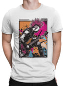 Neon Punk Rock Bass Guitar Art Men's T-shirt