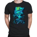 Neon Sharks in Ocean Depths Men's T-shirt