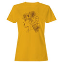 Boho Floral Woman Line Art Illustration Women's T-shirt