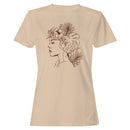 Boho Floral Woman Line Art Illustration Women's T-shirt