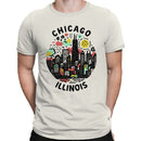 Chicago Illinois Skyline Art Men's T-shirt