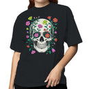 Skull with Colorful Flowers Women's T-shirt