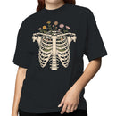 Floral Ribcage Skeleton Art Women's T-shirt
