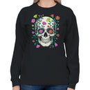 Skull with Colorful Flowers Women's Sweatshirt