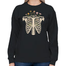 Floral Ribcage Skeleton Art Women's Sweatshirt