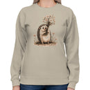Cute Hedgehog Wildflower Bouquet Women's Sweatshirt