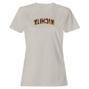 Michigan Tiger Fur Print Arch Text Women's T-shirt