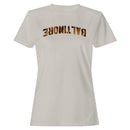 Baltimore Tiger Print Arched Letters Women's T-shirt