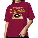 Happy Place Has a Turntable Women's T-shirt