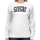 Jesus Upside Down Bold Typography Women's Sweatshirt