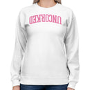 Uncorked Pink Retro Wine Quote Women's Sweatshirt