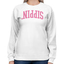 Sippin' Pretty Pink Retro Women's Sweatshirt