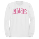 Sippin' Pretty Pink Retro Women's Sweatshirt