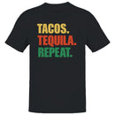 Tacos Tequila Repeat Colorful Quote Men's T-shirt