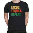 Tacos Tequila Repeat Colorful Quote Men's T-shirt