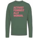 Feminist Ally Women's Long Sleeve Shirt, Activist Art